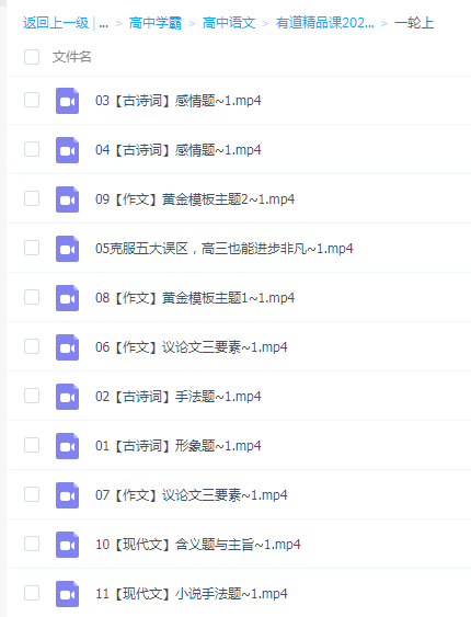 有道精品课2021高考语文一轮上完结视频课程百度网盘下载